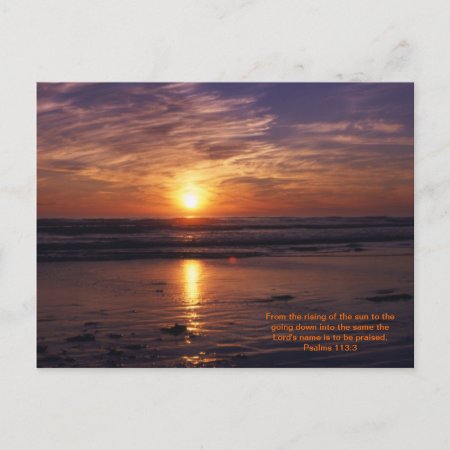 Ocean Sunset Bible Verse Postcard
