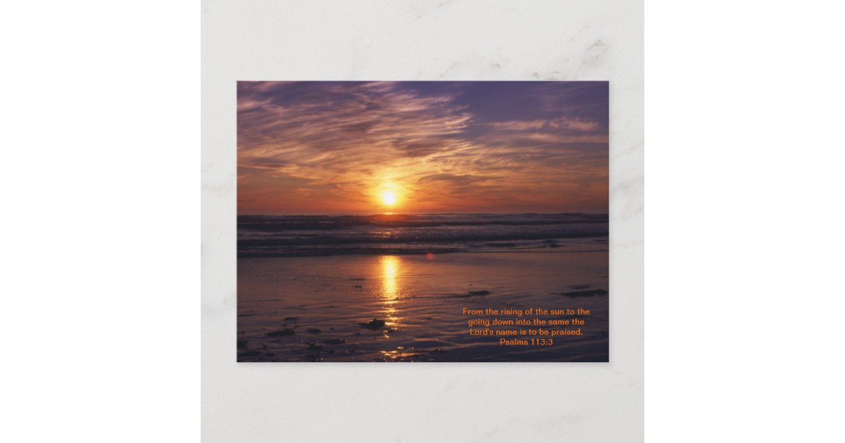 Ocean Sunset Bible Verse Postcard Zazzle 9665