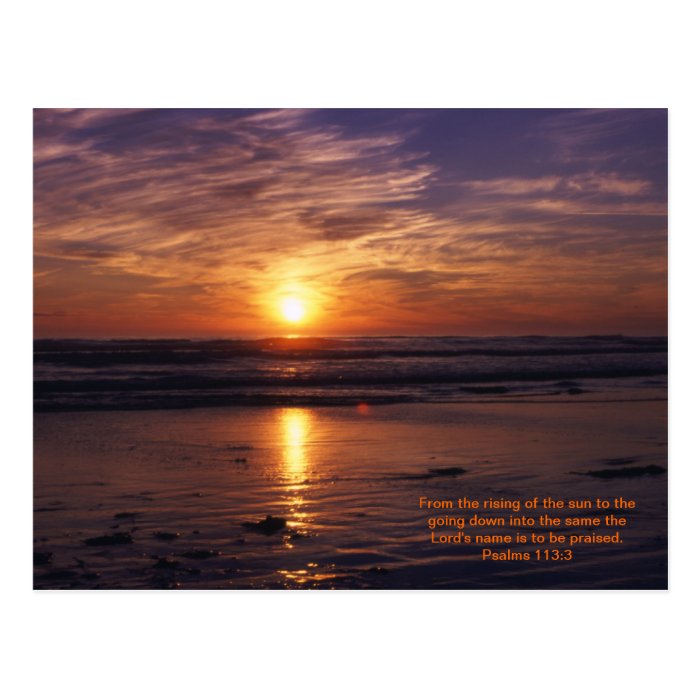 Ocean sunset bible verse postcard