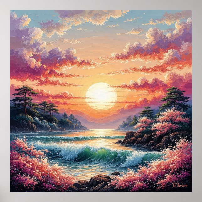🌅 Ocean Sunset Decor For Coastal Room Refresh 🎁 (Front)