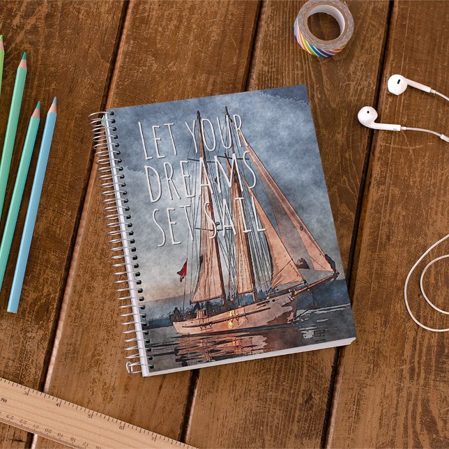 Ocean Sunset Dream Sail Inspirational Quote Notebook (Creator Uploaded)