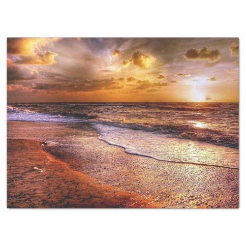 Ocean Sunset Evening Background Decoupage  Tissue Paper