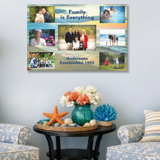 Ocean Sunset Family 0735 Photo Canvas Print
