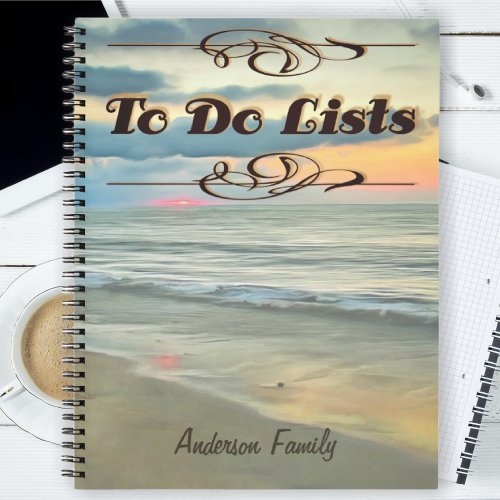 Ocean Sunset Family To Do 0735 Notebook