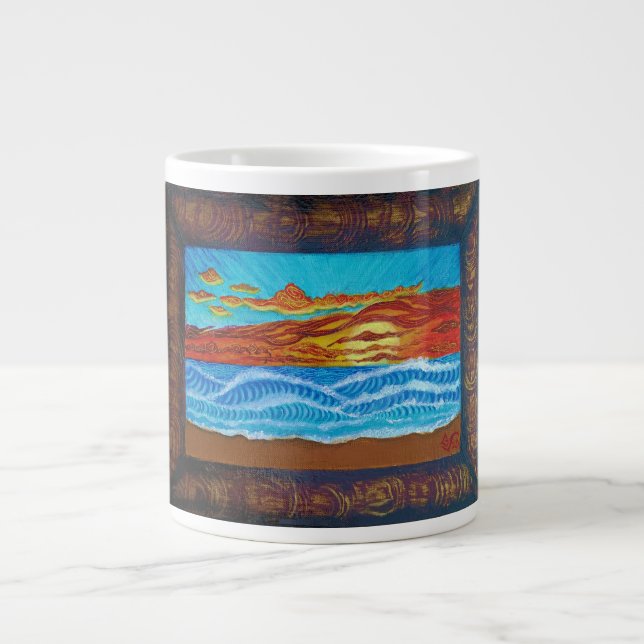Ocean Sunset Giant Coffee Mug (Front)