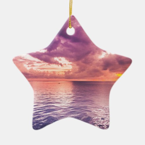 Ocean Sunset Inspirational Ceramic Ornament