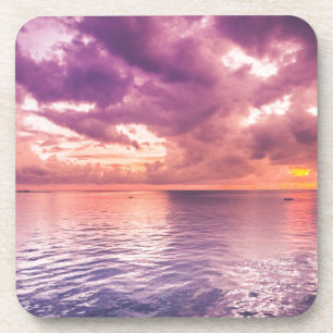 Ocean Sunset Inspirational Drink Coaster