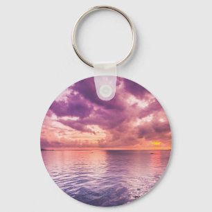 Ocean Sunset Inspirational Keychain