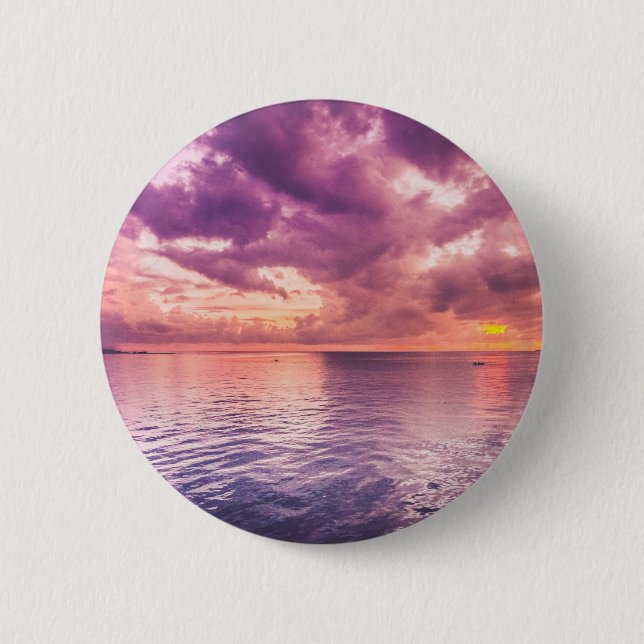 Ocean Sunset Inspirational Pinback Button (Front)
