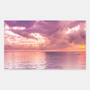 Ocean Sunset Inspirational Rectangular Sticker