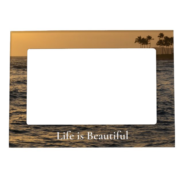 Ocean Sunset Kauai Hawaii Magnetic Frame (Front)
