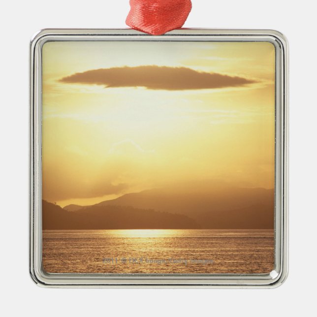 Ocean sunset metal ornament (Front)