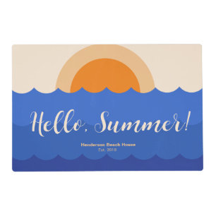 Ocean sunset minimalist scene placemat