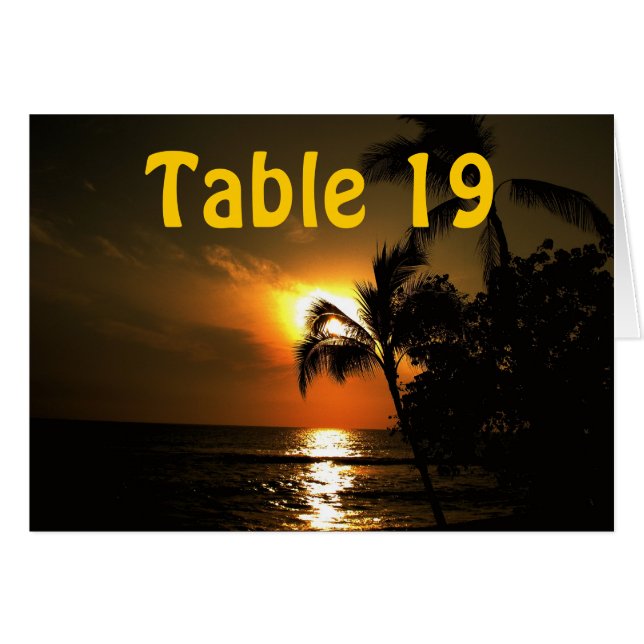 Ocean Sunset Numbered Table Cards (Front Horizontal)