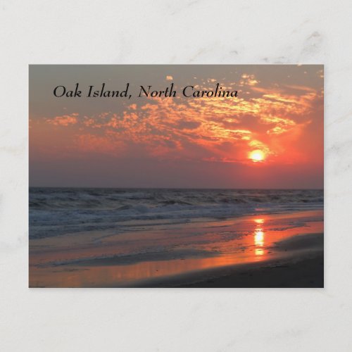 Ocean Sunset _ Oak Island NC Postcard