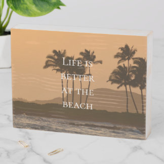 Ocean Sunset on Kauai Hawaii Wooden Box Sign