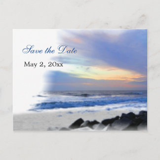 Ocean Sunset on the Beach Save the Date Postcard