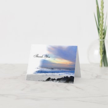 Ocean Sunset On The Beach - Thank You Card by AJsGraphics at Zazzle
