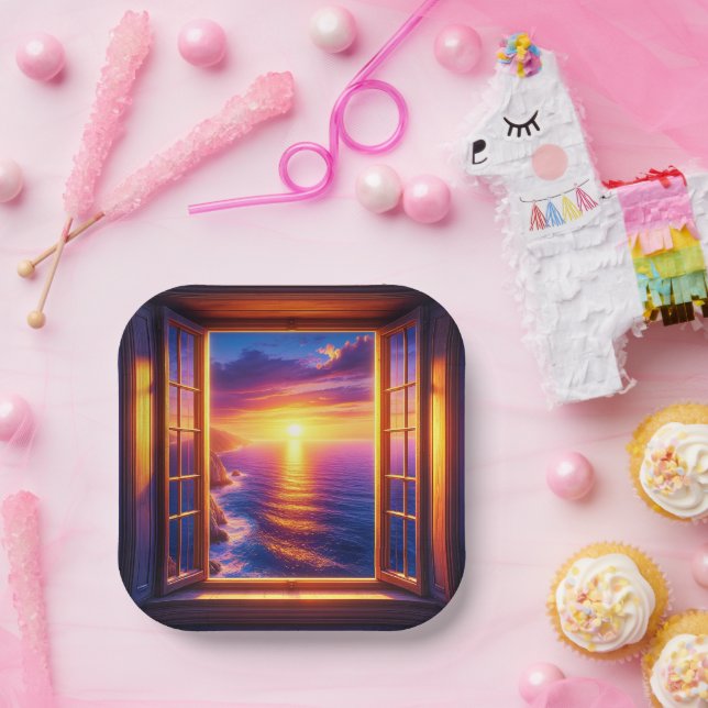 Ocean Sunset Paper Plates (Party)