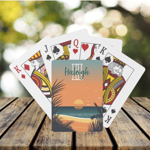 Ocean Sunset Poker Cards