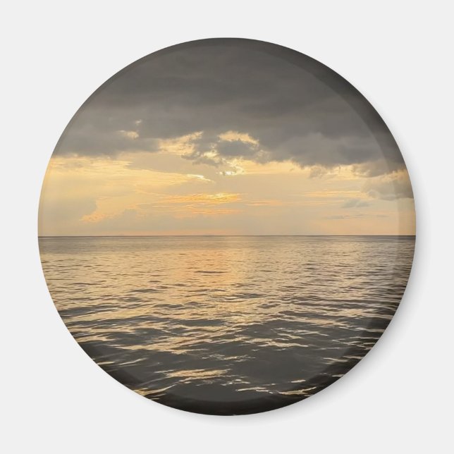 Ocean Sunset Reflection Photography -Beautiful Sea Magnet (Front)