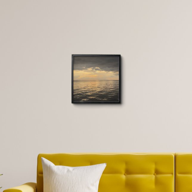 Ocean Sunset Reflection Photography -Beautiful Sea Peel And Stick Photo Tile (Living Room)
