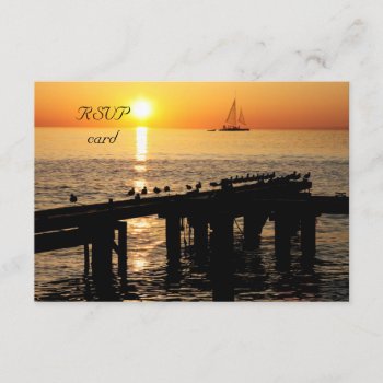 Ocean Sunset Rsvp Card by justbecauseiloveyou at Zazzle