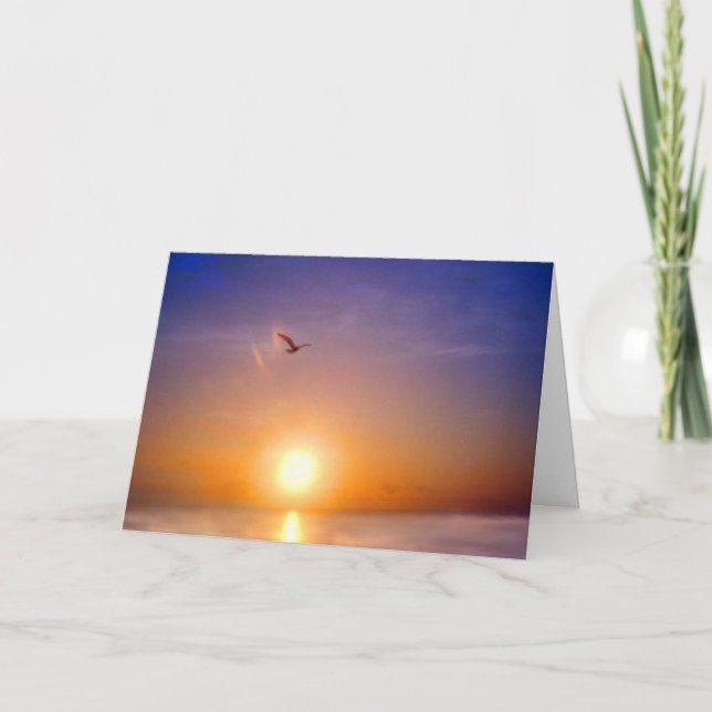 Ocean Sunset Thinking of You Card (Front)