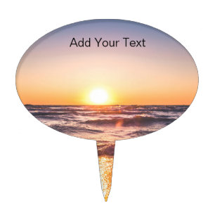 Ocean Sunset Tropical Holiday Cake Topper