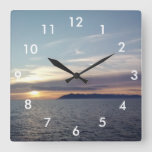Ocean Sunset Wall Clock With Numbers at Zazzle