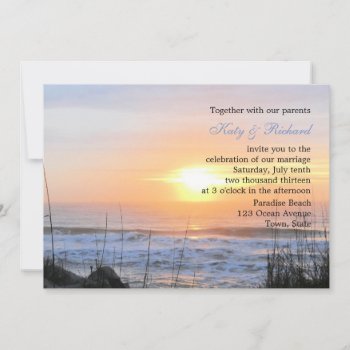Ocean Sunset Wedding Invitation by AJsGraphics at Zazzle