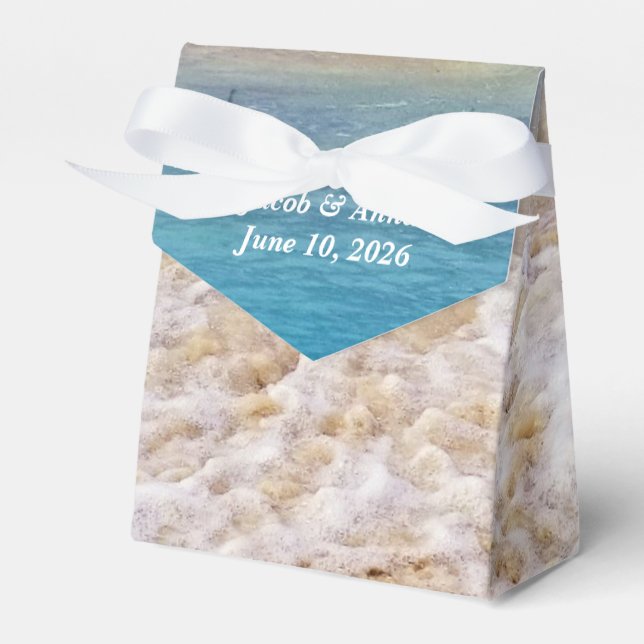 ocean surf on beach favor boxes (Front Side)