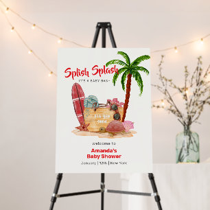 Ocean Surf Plam Beach Bag Baby Shower Welcome Sign