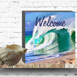 Ocean Surf Signature Wooden Box Sign