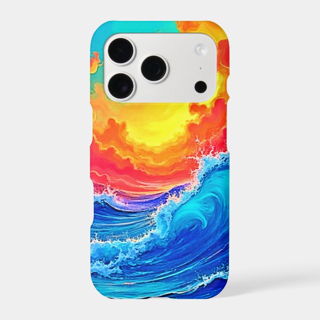 Ocean Surge: Radiant Sunset Wave Iphone Case (Back)