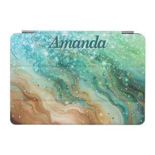 Ocean Swirl Custom Name iPad Mini Cover