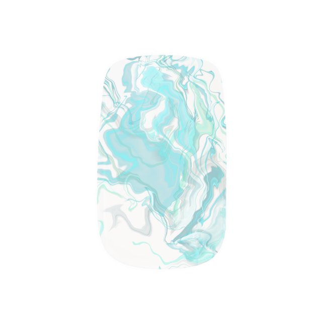 Ocean Swirl I Minx Nail Art Decals (Right Thumb)