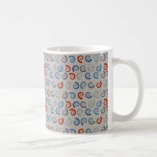 Ocean Swirls Linen Look Coffee Mug (Right)