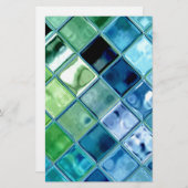 Ocean Teal Glass Tile Art Paper (Front/Back)