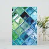 Ocean Teal Glass Tile Art Paper (Standing Front)