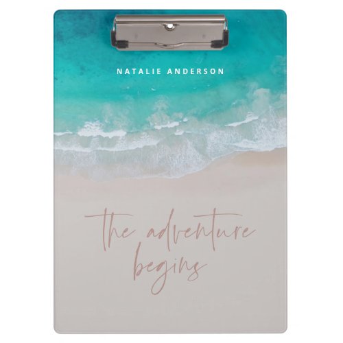 Ocean the adventure begins modern colorful clipboard