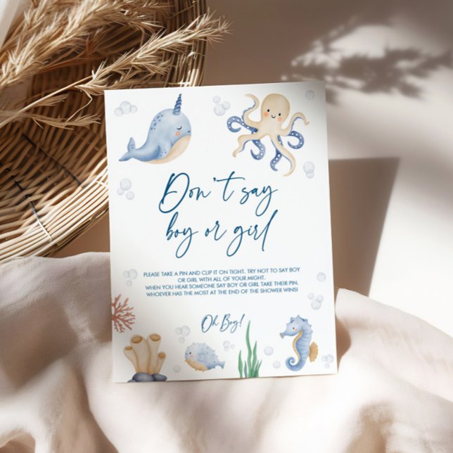 Ocean Theme Baby Shower Games Sign (Creator Uploaded)