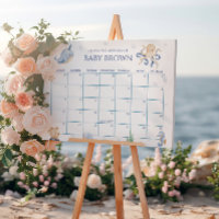 Ocean Theme Baby Shower Guess Due Date Calendar