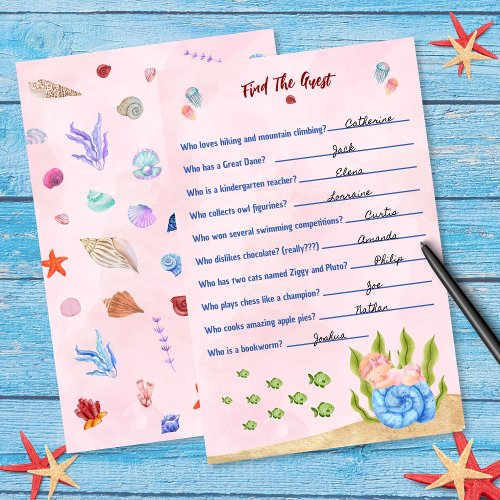 Ocean Theme Baby Shower Ice Breaker Activity