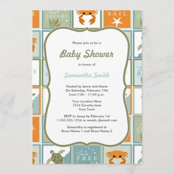 Ocean Theme Baby Shower Invitation by prettypicture at Zazzle