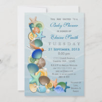 ocean theme Blue Baby shower Invites