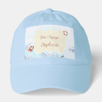 Ocean Theme Bon Voyage Personalized with Name Hat