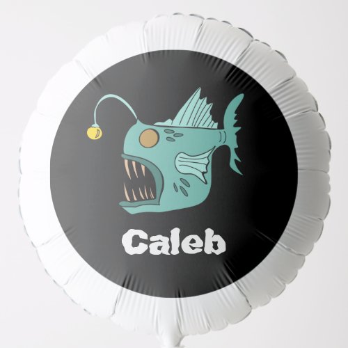 Ocean Theme Boys Birthday Anglerfish Custom Balloon