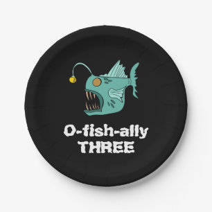 Ocean Theme Boys Birthday Anglerfish  Paper Plates