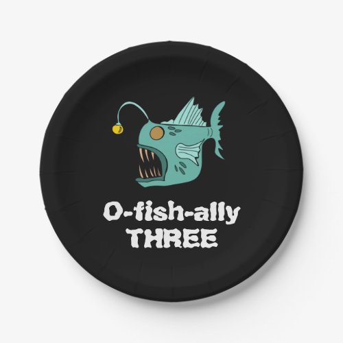 Ocean Theme Boys Birthday Anglerfish  Paper Plates